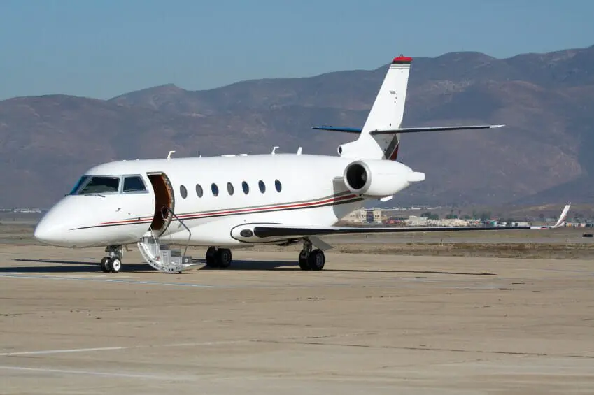 Father and Daughter Injured in Texas Plane Crash 1 Business jet parked on runway