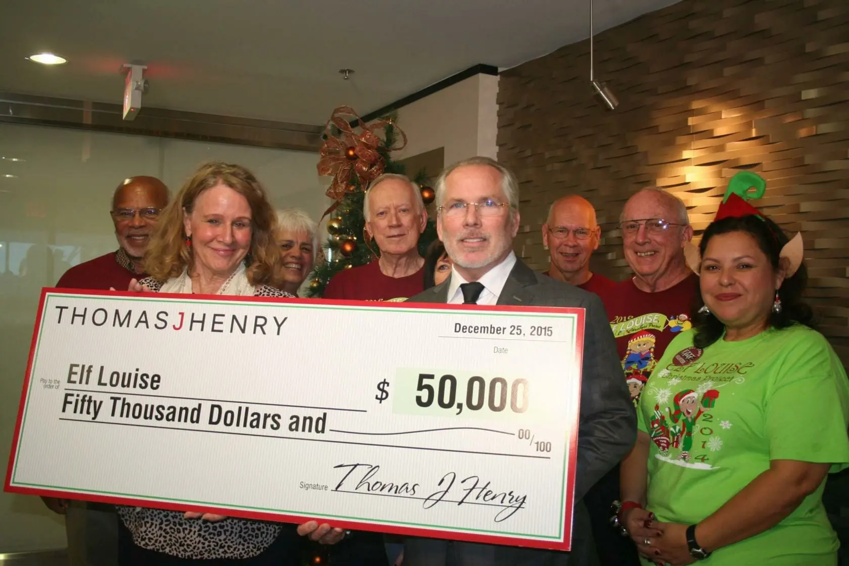 Thomas J. Henry Announces $50,000 Pledge to 2016 Elf Louise Christmas Project Radiothon 1 Thomas J. Henry Announces $50,000 Pledge to 2016 Elf Louise Christmas Project Radiothon 2016 Elf scaled