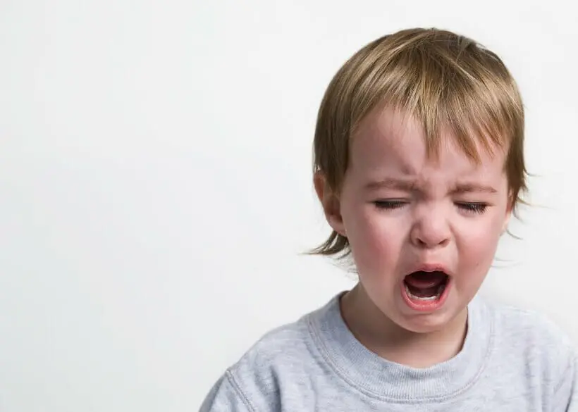 Screaming Toddler on white background