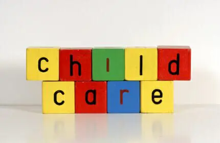 Blocks spelling out Child Care