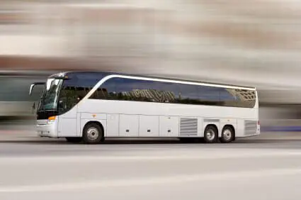 21 People injured in Chain-Reaction Accident Involving Greyhound Bus 1 Tour bus with added motion blur