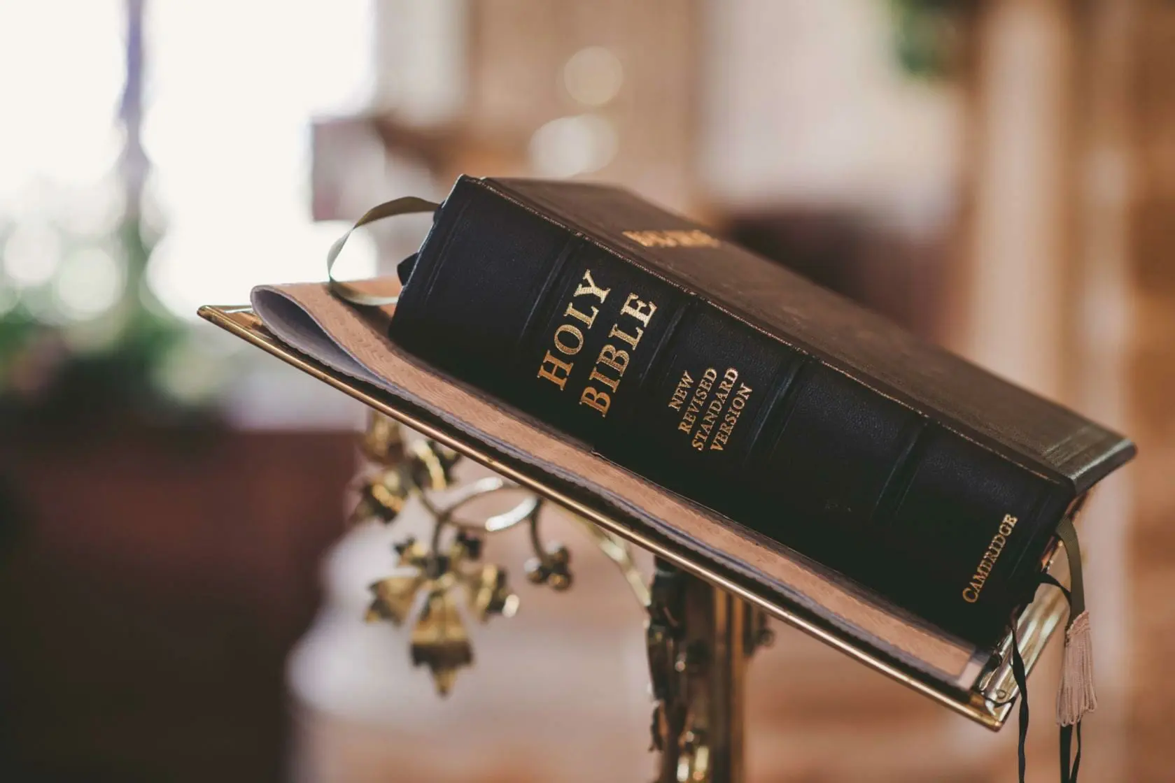 Holy Bible on podium