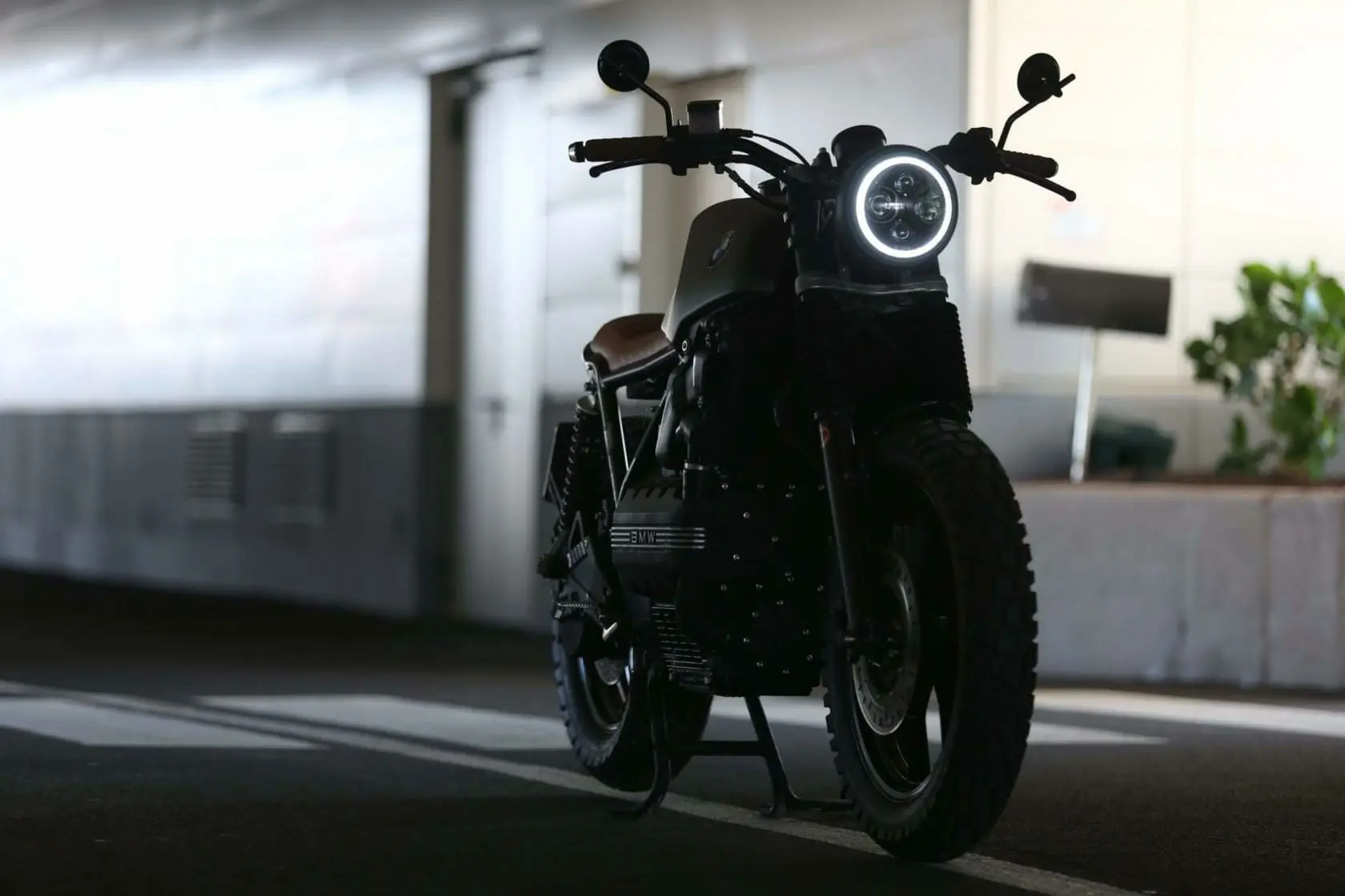 Motorcycle parked in driveway