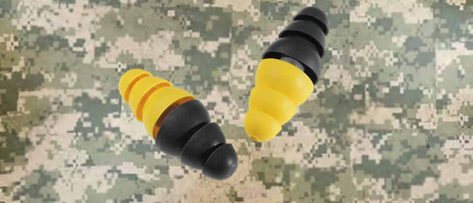 3M black and yellow military combat earplugs