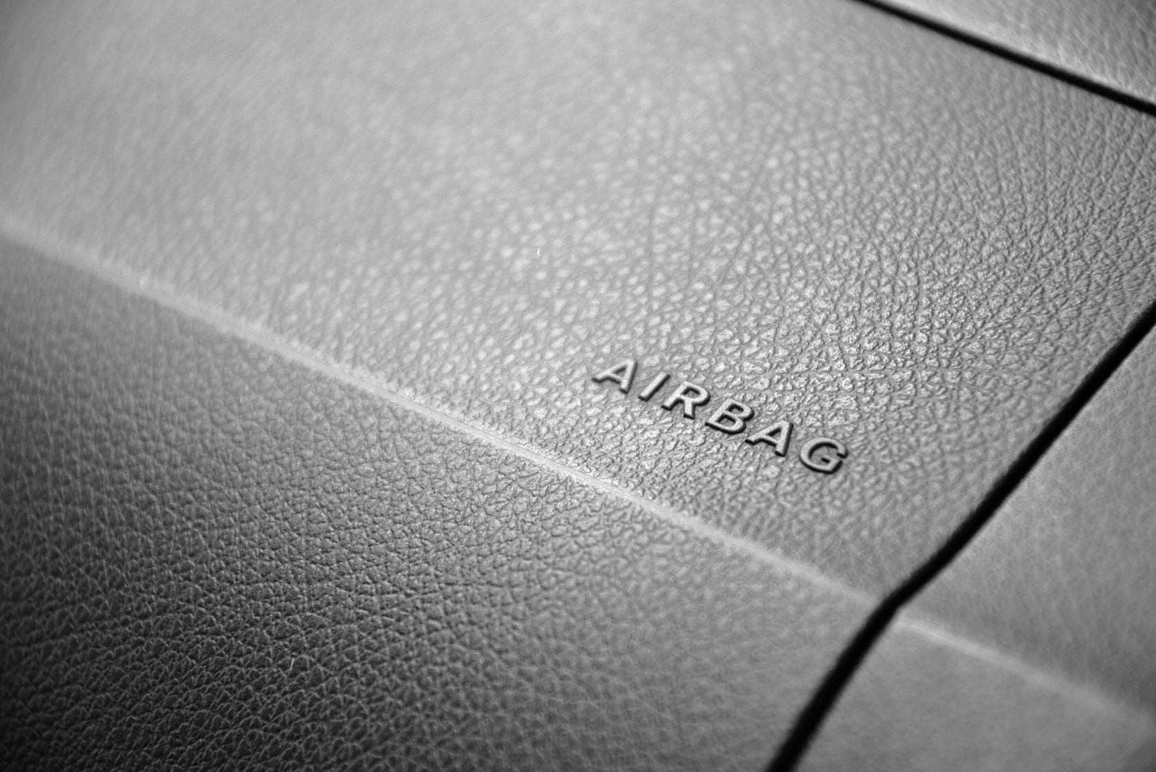 Close-up on airbag on dashboard