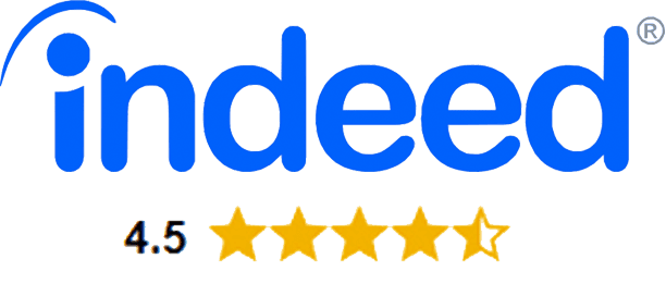 Indeed logo with a 4.5 star score